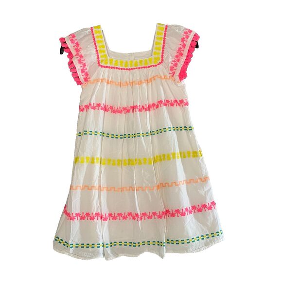 Cat & Jack Girls Size L (10/12) Tassel Embroidered Dress‎ Rainbow Colors Lined - Picture 1 of 12